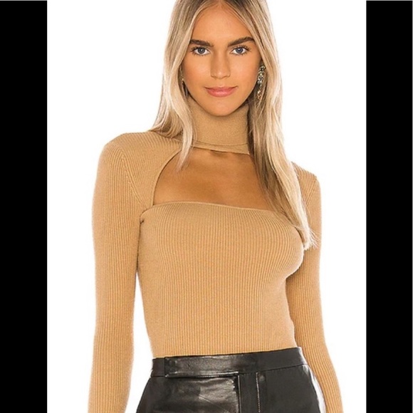 Camila Coelho Sweaters - NWT Camila Coelho Roscoe Ribbed Turtleneck Sweater in Tan Size XL